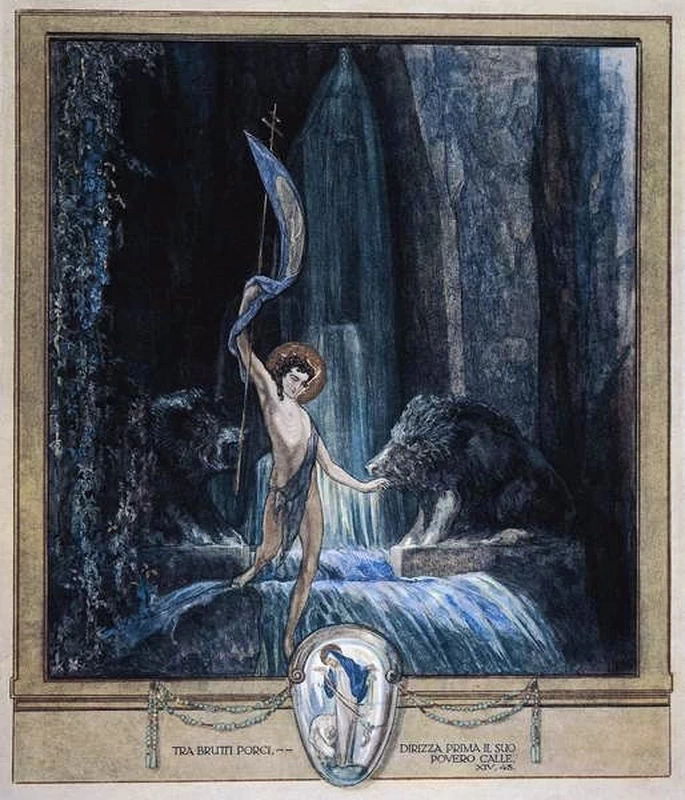 Illustrazione dalla Divina Commedia di Dante, Purgatorio, Canto XIV